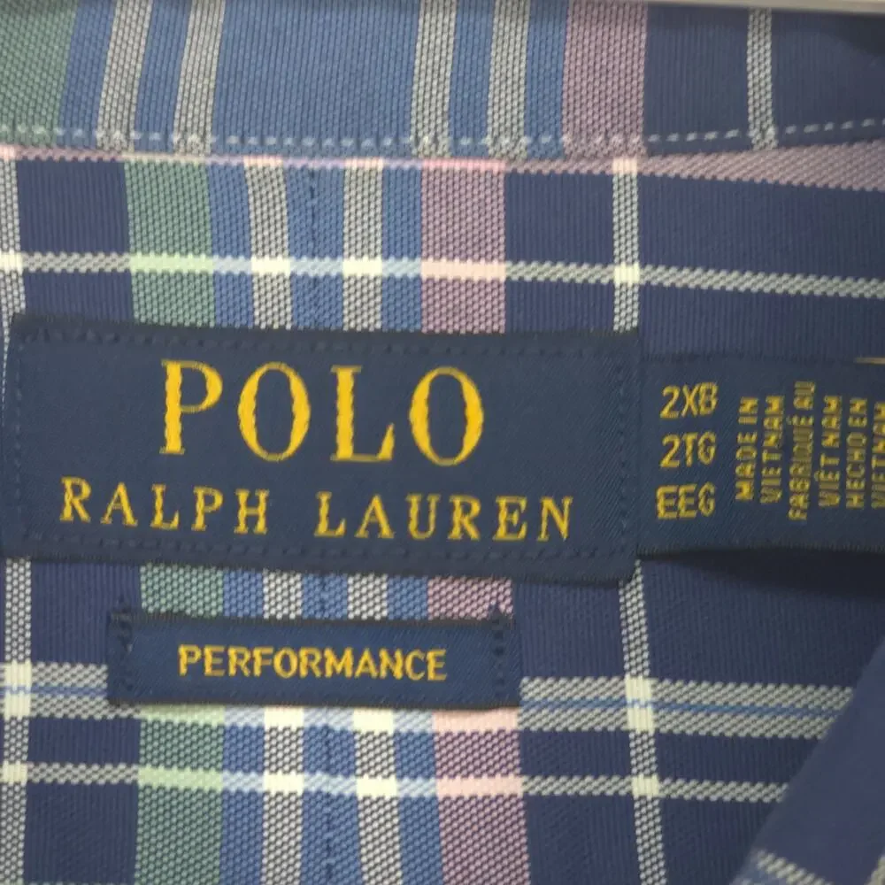 Polo Ralph Lauren Mens Button Down Shirt 2XB Plaid Pink Pony Embroidered EUC